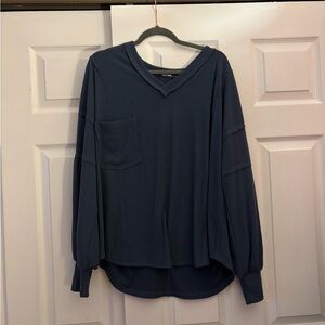 Amazon Women's Deep Blue V-Neck Sweatshirt